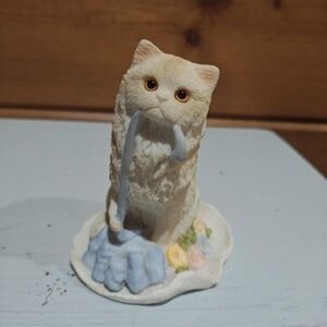 Vintage 1998 Stone Critters Cat Persian Ribbon Ripper Kitty 4" New in Box H2